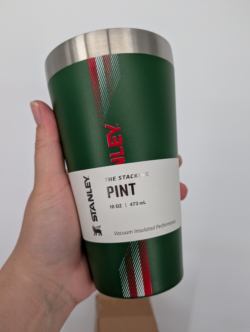 new STANLEY The Country Collection Stacking Pint cup Team dark green red 16 OZ